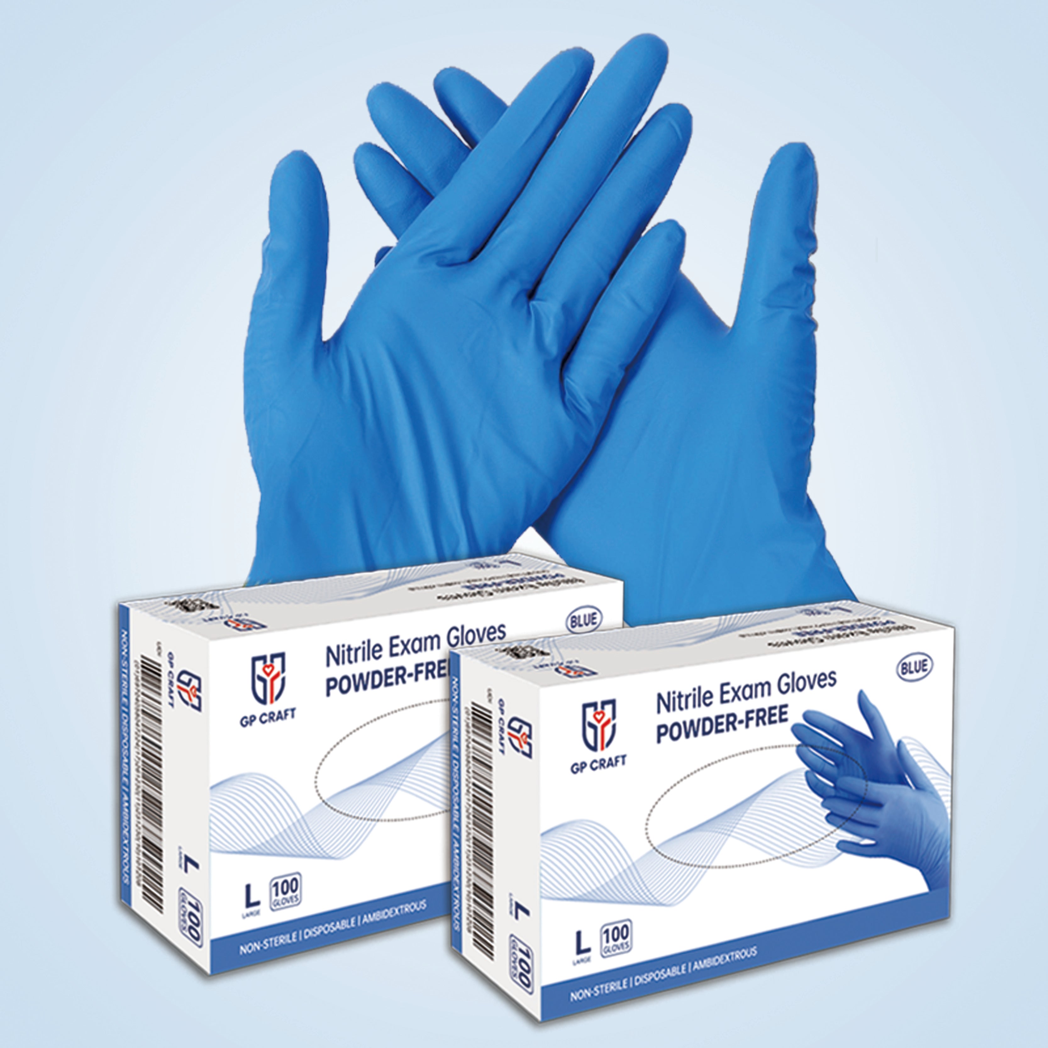 GP32 Medical Grade Blue Nitrile Gloves (1 Case, 1000 Gloves)