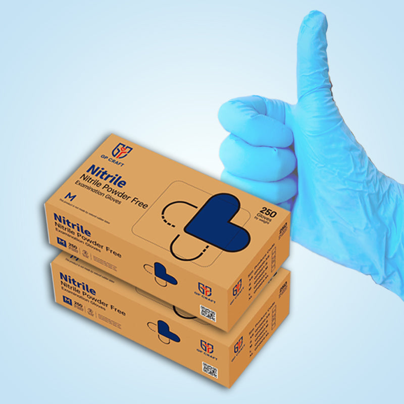 GP35 Disposable Blue Nitrile Gloves (1 Case, 1000 Gloves)