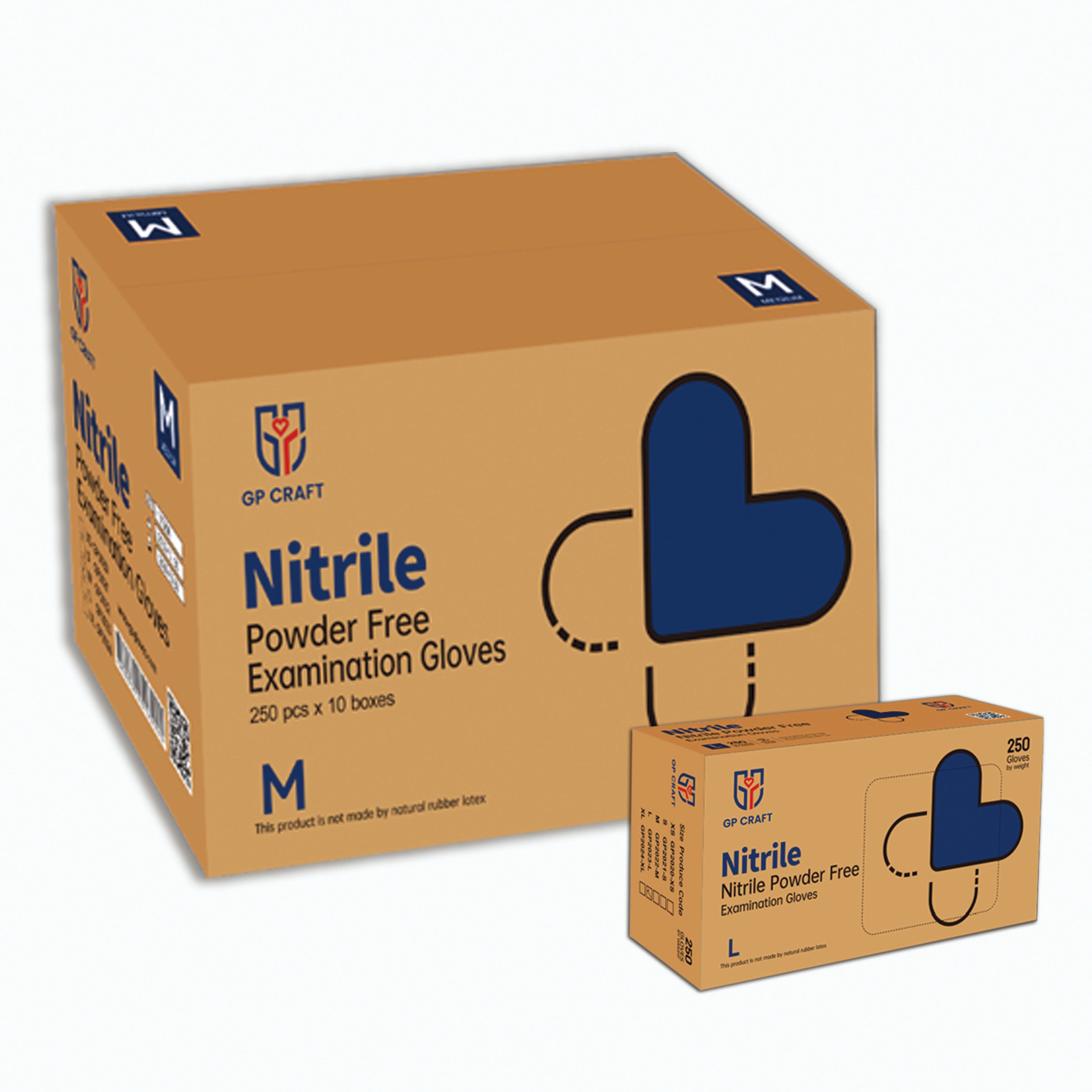 GP35 Disposable Blue Nitrile Gloves (1 Case, 1000 Gloves)