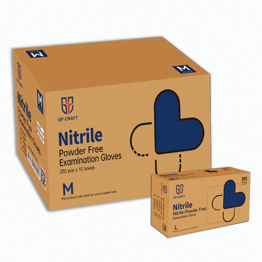 GP Craft Disposable Nitrile Gloves Blue Non-Sterile Latex Free Powder Free，Exam Grade 3.5 Mil(Case, 10 Packs, 2500 gloves,blue)