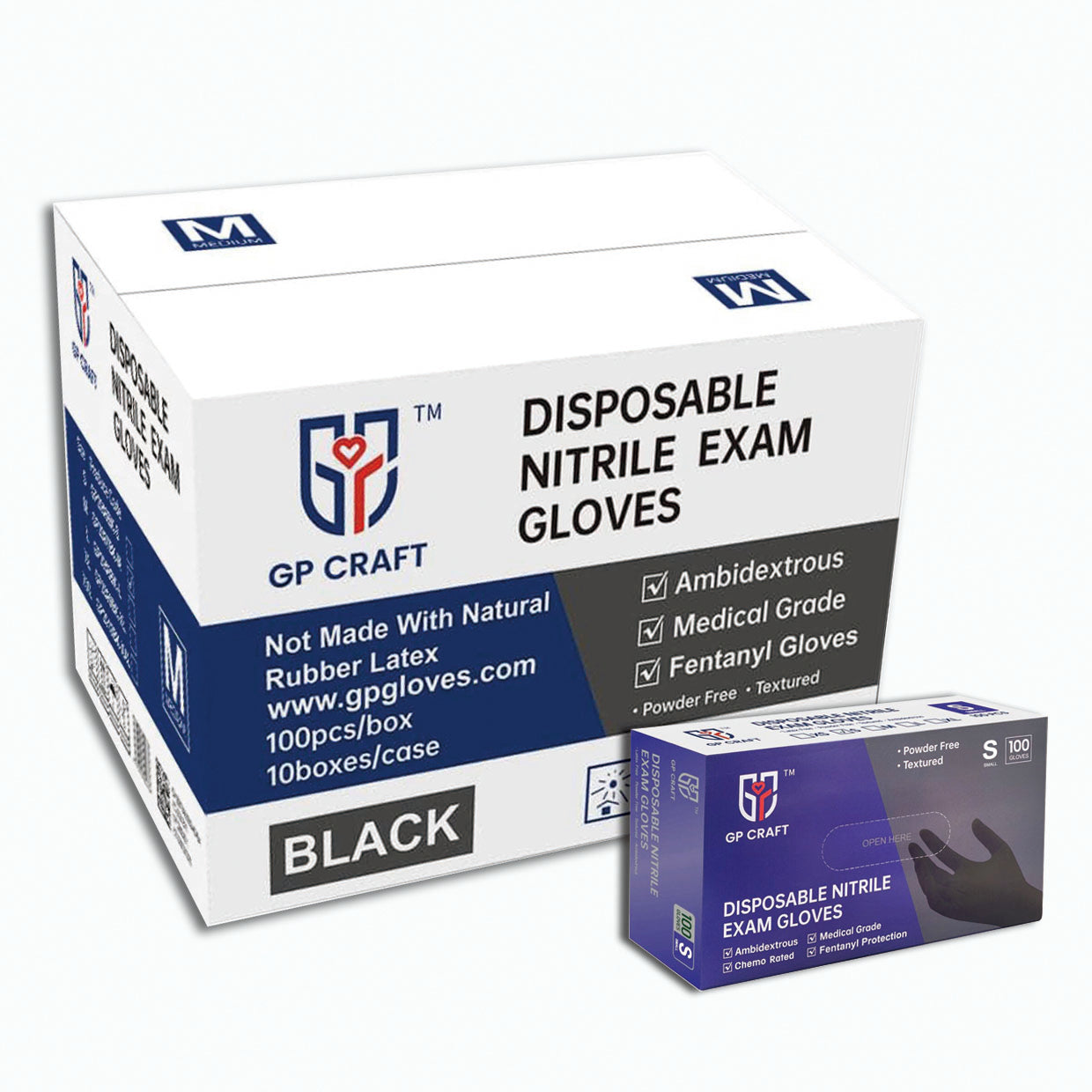 GP51 Chemo Grade Fentanyl Resistant Black Nitrile Gloves (1 Case, 1000 Gloves)